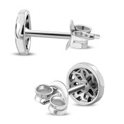 Plain Silver Trinity knot Stud Earrings, ep270